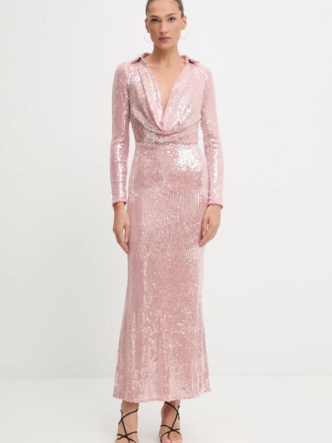 Bardot sukienka kolor różowy maxi rozkloszowana 59613DB2 - zdjęcie produktu nr 1