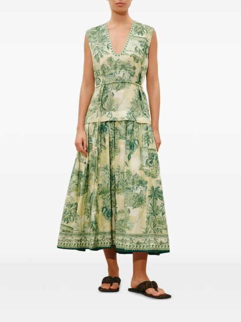 ALEMAIS Sara print tiered midi dress - Neutrals - zdjęcie produktu nr 2