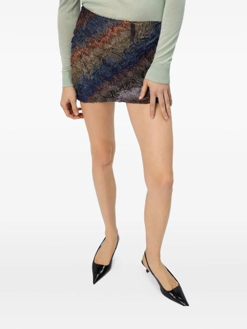Missoni textured striped mini skirt - Blue
