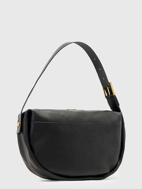 AllSaints torebka zamszowa kolor czarny W567XD - zdjęcie produktu nr 2