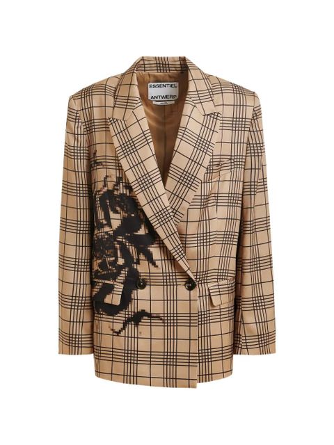 Essentiel Antwerp Juliana checked-print double-breasted blazer - Neutrals - zdjęcie produktu nr 1