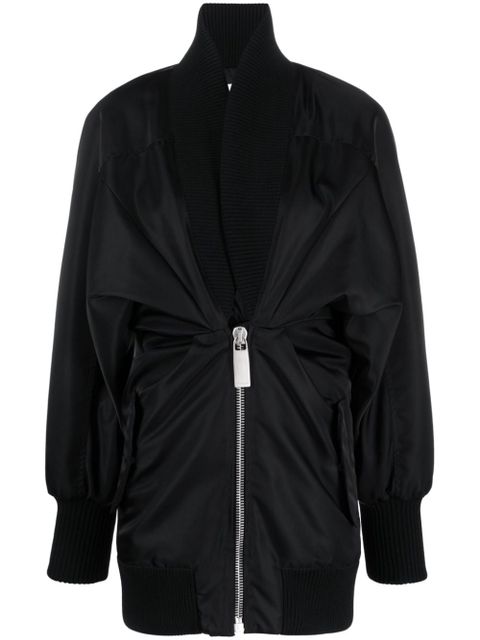 Off-White puff-sleeve zipped minidress - Black - zdjęcie produktu nr 1