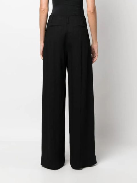 Acne Studios high-waisted wool-cotton palazzo pants - Black
