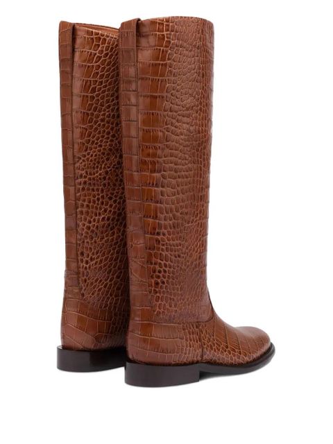 Paris Texas 20mm Montana croco-embossed leather boots - Brown - zdjęcie produktu nr 2