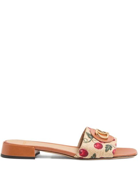 Valentino Garavani 20mm VLogo Signature Cherryfic-motif sandals - Neutrals - zdjęcie produktu nr 1
