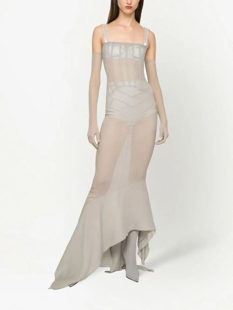 Dolce & Gabbana KIM DOLCE&GABBANA draped silk dress - Neutrals