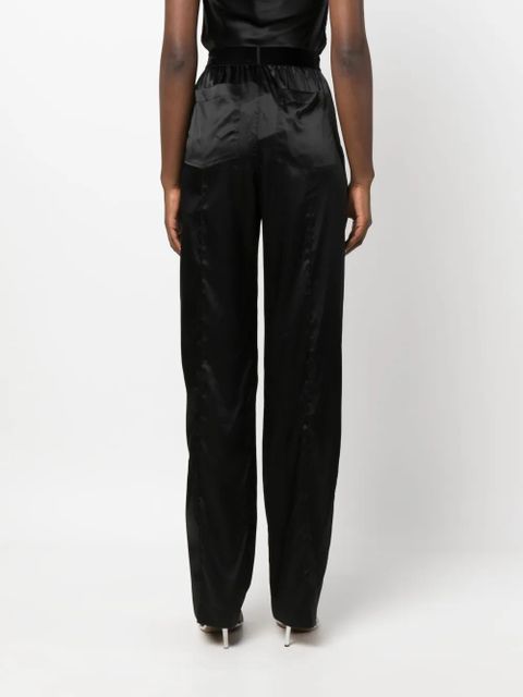 TOM FORD high-waisted straight-leg silk trousers - Black