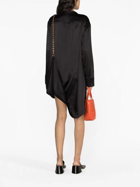 LOEWE Chain embellished silk shirtdress - Black