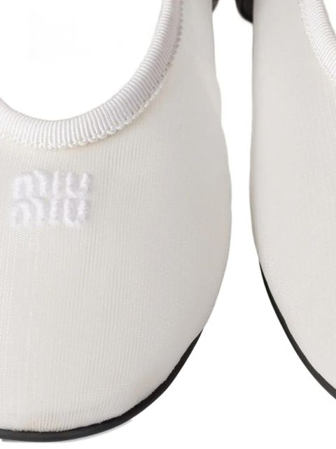 Miu Miu Mesh fabric ballerinas - White