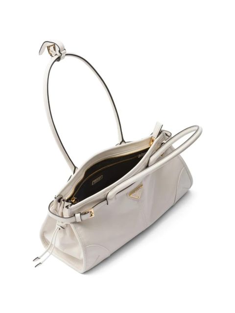 Prada medium Bonnie leather tote bag - Neutrals