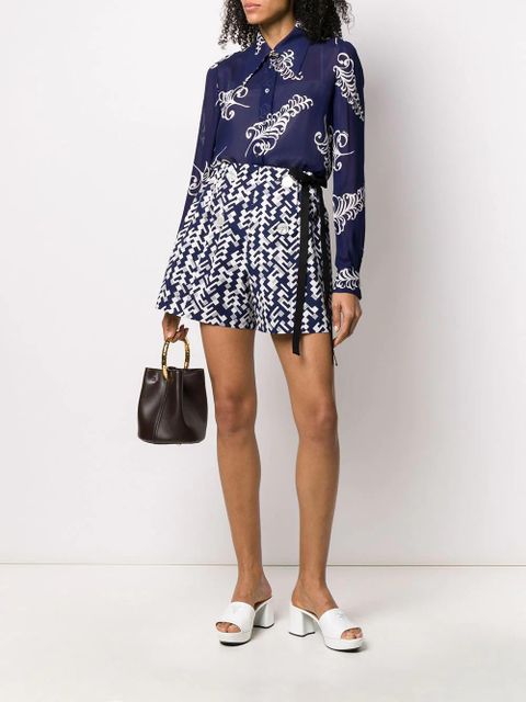 Prada sablé crêpe shirt - Blue