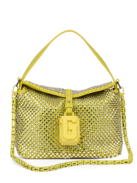 GCDS mini Mega Comma crystal-embellished logo-plaque shoulder bag - Yellow - zdjęcie produktu nr 1