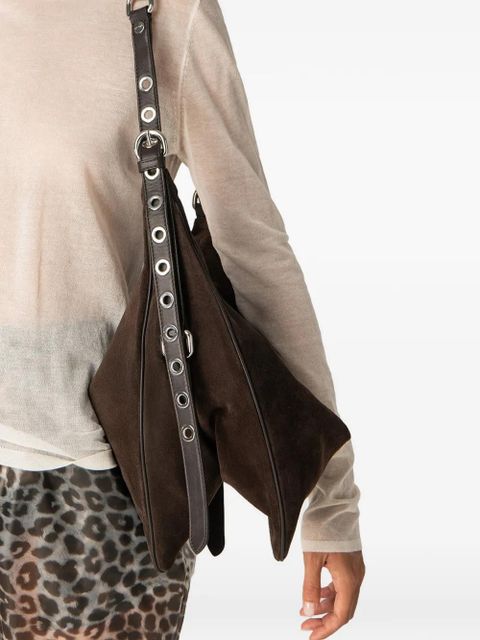 BY FAR Trayana triangular adjustable-straps crossbody bag - Brown - zdjęcie produktu nr 2