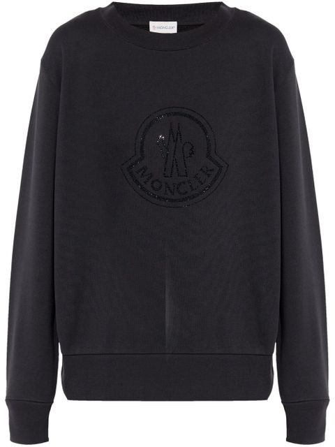 Moncler crystal-embellished sweatshirt - Black - zdjęcie produktu nr 1