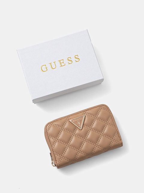 Guess portfel GIULLY damski kolor beżowy SWQG87 48140