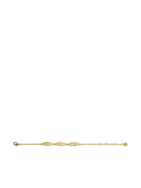 FENDI crystal-embellished logo bracelet - Gold