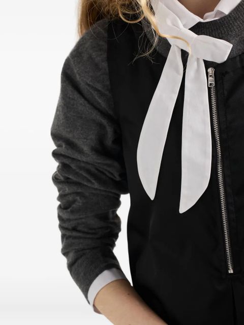 Prada pleat-detail half-zip mini dress - Black