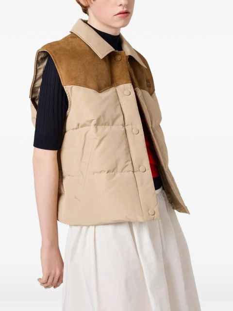 Miu Miu logo-detail vest - Neutrals