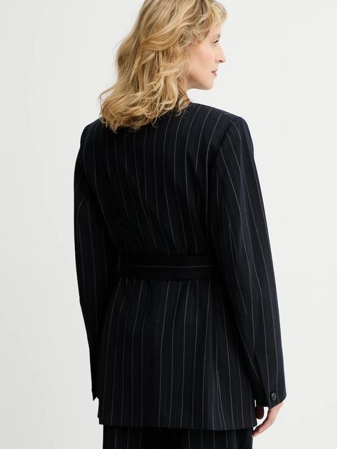 Rag & Bone marynarka z dodatkiem wełny kolor granatowy dwurzędowa wzorzysta RA8925F4MCN