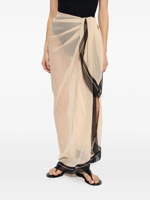Balmain geometric-print sarong - Neutrals
