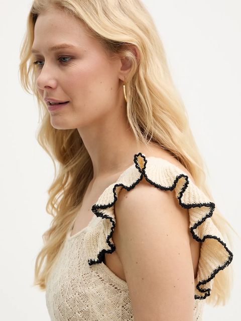 Twinset top z domieszką lnu