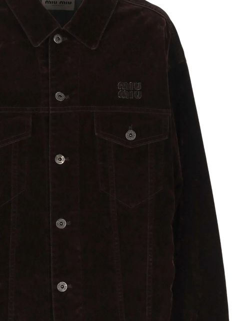 Miu Miu logo jacket - Brown
