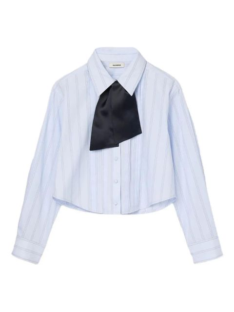 SANDRO striped buttoned cropped shirt - Blue - zdjęcie produktu nr 1