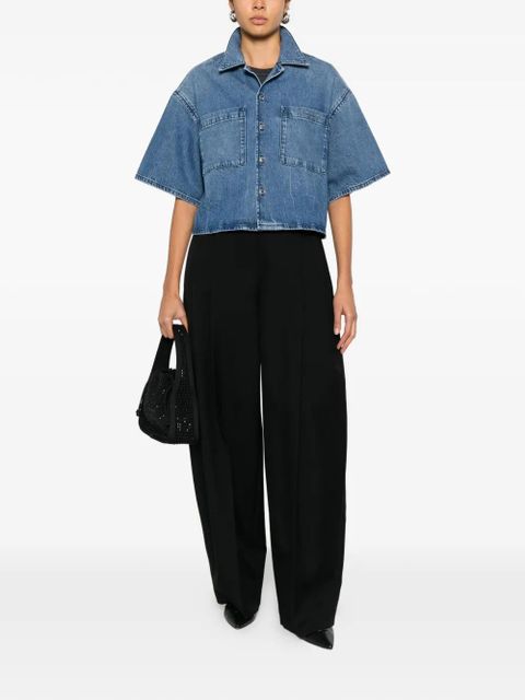 Alexander Wang cropped denim shirt - Blue