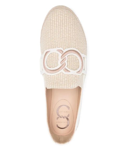 Casadei logo-aplliqué loafers - Neutrals