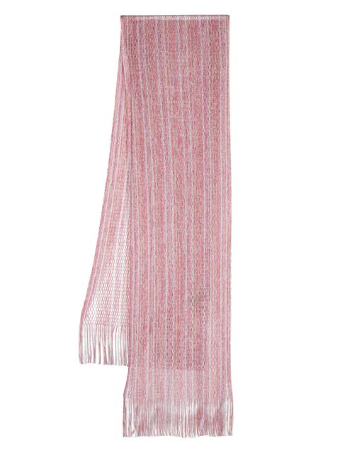 Missoni metallic-thread open-knit scarf - Pink