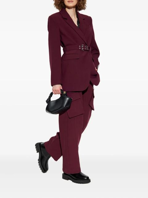 GANNI belted-waist blazer - Red - zdjęcie produktu nr 2