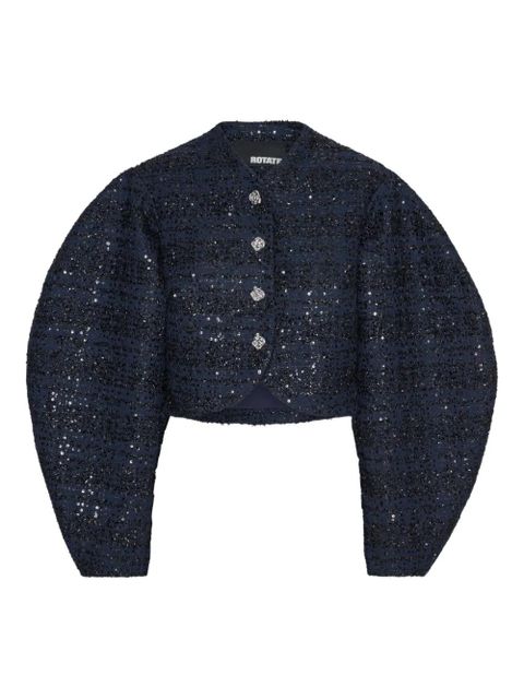 ROTATE BIRGER CHRISTENSEN sequin-embellished puff-sleeve jacket - Blue - zdjęcie produktu nr 1