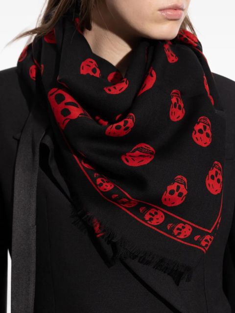 Alexander McQueen Classic Skull-print scarf - Black