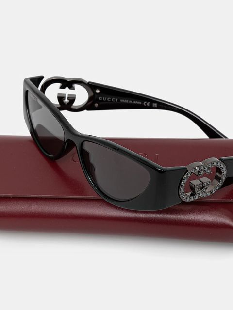 Gucci okulary przeciwsłoneczne damskie kolor czarny GG1824S
