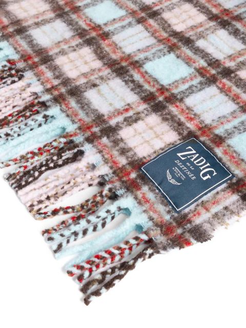 Zadig&Voltaire tartan fringed scarf - Blue - zdjęcie produktu nr 2