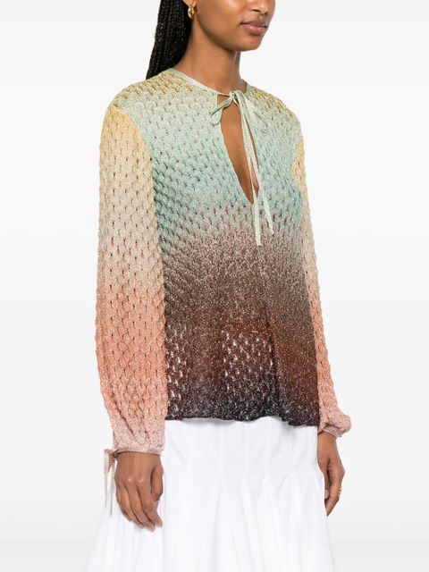 Missoni dégradé V-neck blouse - Brown
