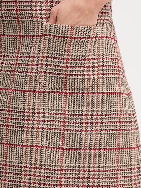 Tommy Hilfiger spódnica z domieszką wełny kolor brązowy mini rozkloszowana WW0WW48265 - zdjęcie produktu nr 2