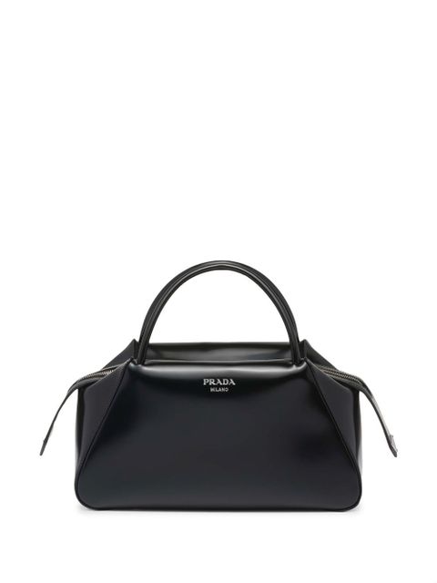 Prada medium brushed-leather tote bag - Black - zdjęcie produktu nr 1