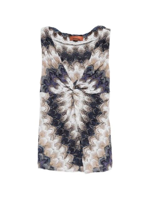 Missoni chevron-pattern twist-detail top - Blue - zdjęcie produktu nr 1