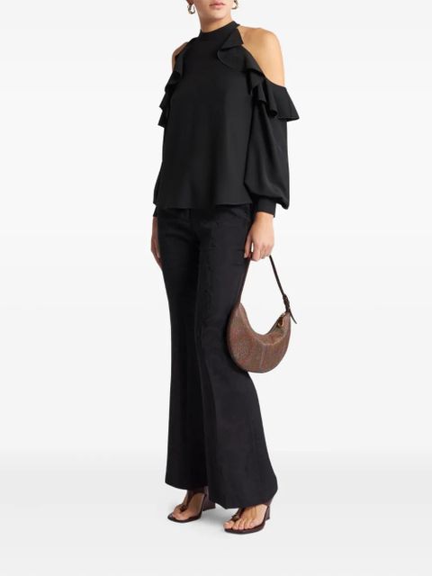 ETRO jacquard flared trousers - Black