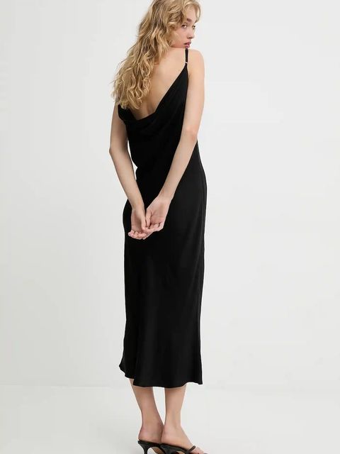 Answear.LAB sukienka kolor czarny maxi prosta - zdjęcie produktu nr 2