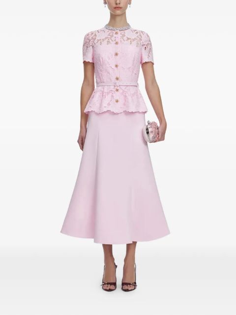 Self-Portrait lace jewelled midi dress - Pink - zdjęcie produktu nr 2