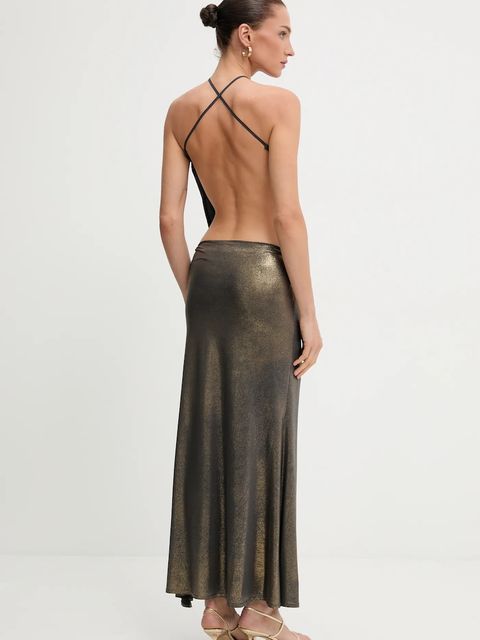 Diesel sukienka D-KARAM-LONG kolor złoty maxi dopasowana A18559.0NKCU - zdjęcie produktu nr 2