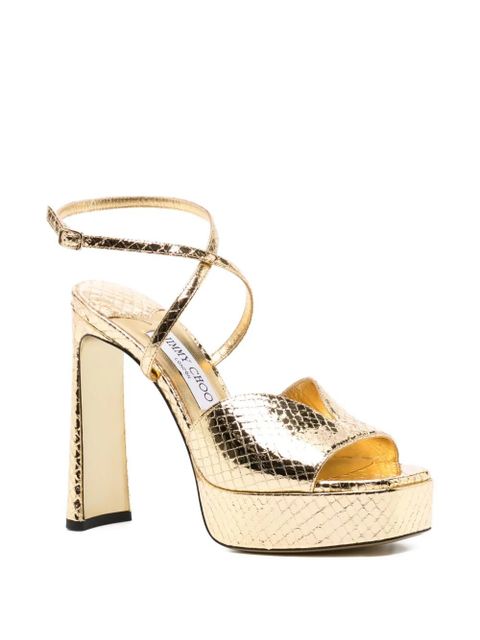 Jimmy Choo 120mm snakeskin sandals - Gold - zdjęcie produktu nr 2