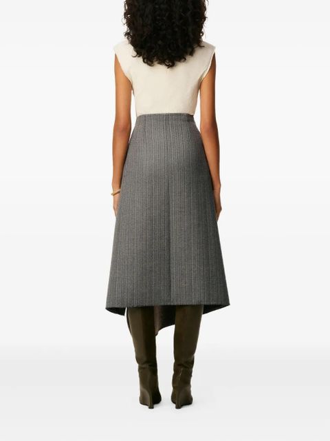 AMI Paris wool herringbone wrap midi skirt - Grey - zdjęcie produktu nr 2