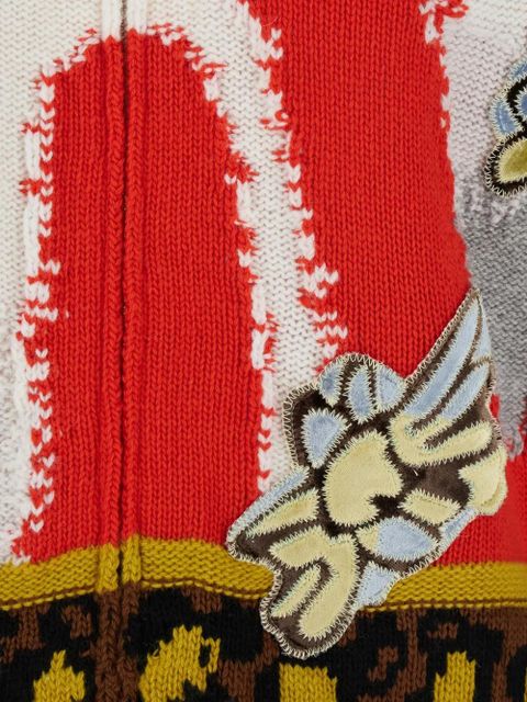 Marni patchwork appliqué cardigan - Red - zdjęcie produktu nr 2