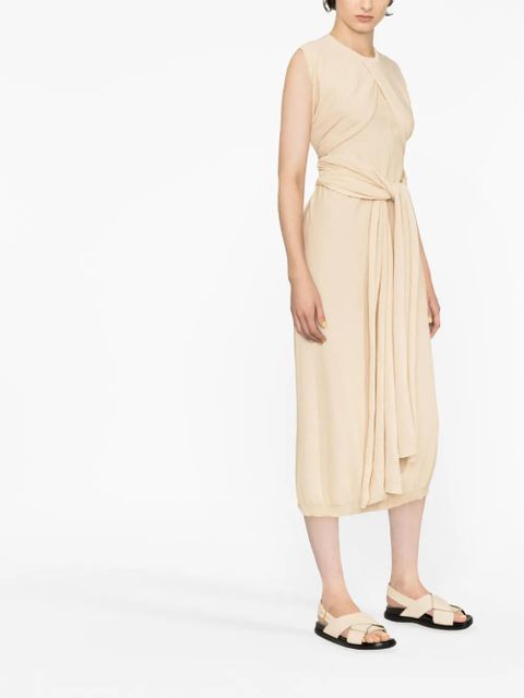 LEMAIRE tie-detail cotton dress - Neutrals