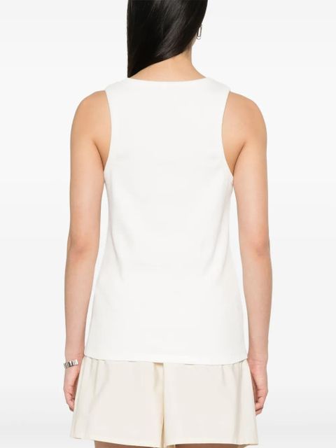 Moncler logo-embroidered tank top - Neutrals