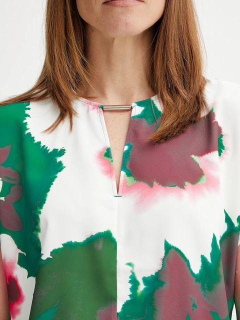 Calvin Klein bluzka damska kolor zielony wzorzysta LV044C197G