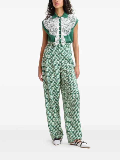 Essentiel Antwerp Ihalton geometric-print trousers - Green - zdjęcie produktu nr 2